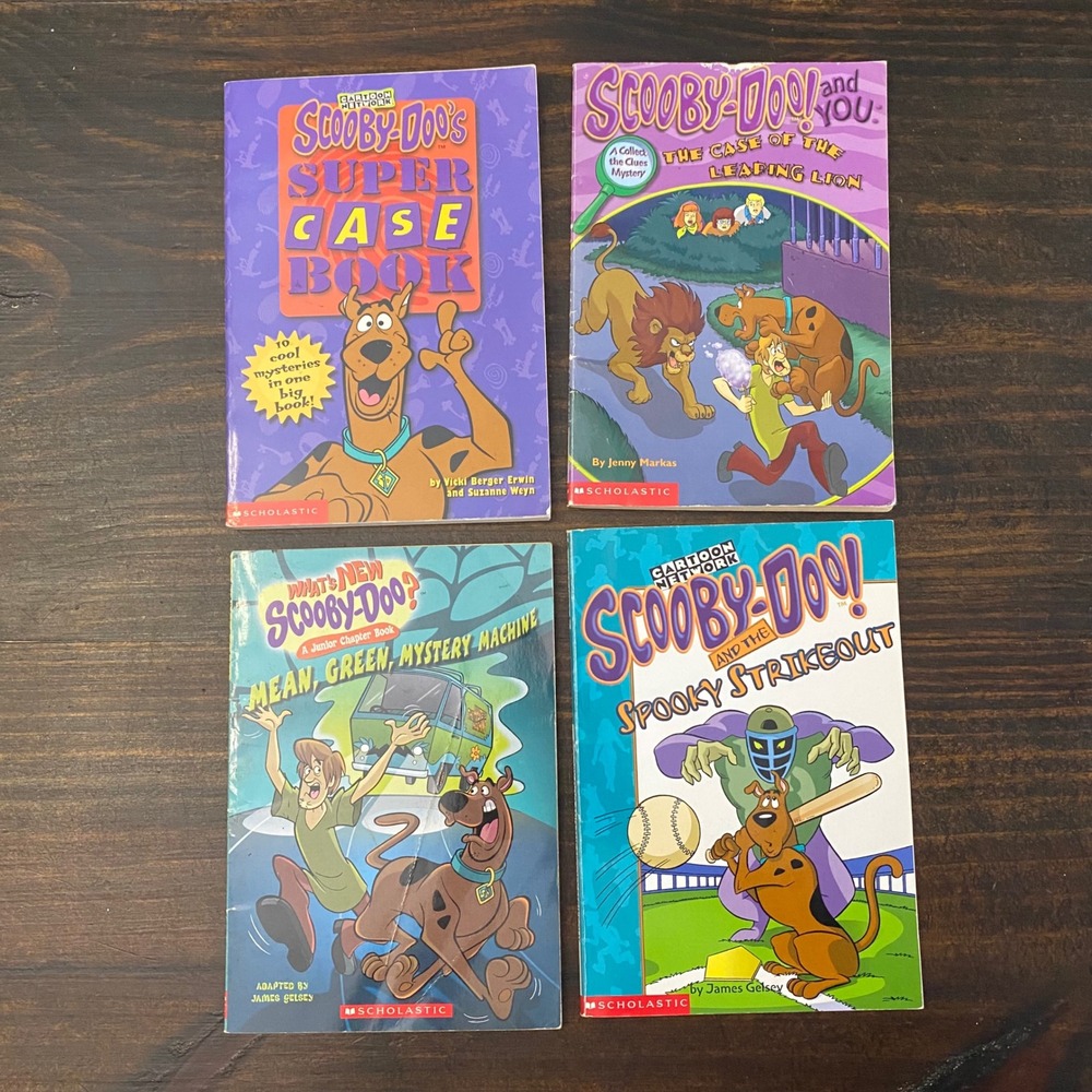 Scooby-Doo Scholastic Mystery Book Lot of 4 Chapter Books 2000-2003 Vintage